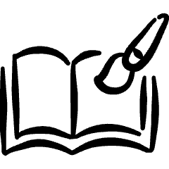 Audio Book Art Icon from Freehand Set