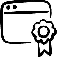 E Learning Application Window Certificate Icon from Freehand Set