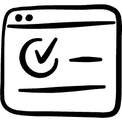 E Learning Application Window Check Icon from Freehand Set