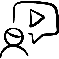 E Learning Bubble Video Talk Icon from Freehand Set