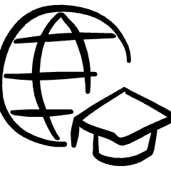 E Learning Global Anywhere Course Icon from Freehand Set