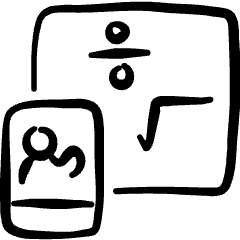 E Learning Math Smartphone Icon from Freehand Set
