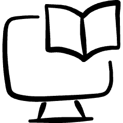 E Learning Monitor Book Icon from Freehand Set