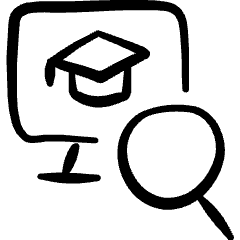 E Learning Monitor Course Finding Searching Icon from Freehand Set