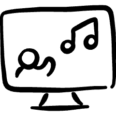 E Learning Music Icon from Freehand Set