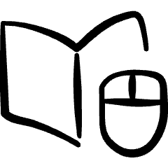 E Learning Personal Computer Mouse Mice Book Icon from Freehand Set