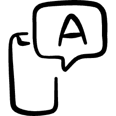 E Learning Smartphone Bubble A Icon from Freehand Set