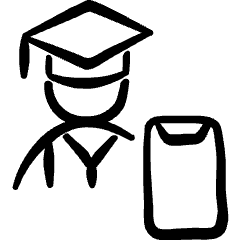 E Learning Student Smartphone Icon from Freehand Set
