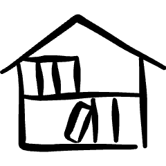 Library Book Shelf Home Icon from Freehand Set