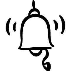 School Bell Icon from Freehand Set