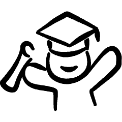 School Exam Graduate Icon from Freehand Set