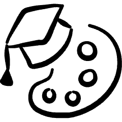 School Test Art Icon from Freehand Set