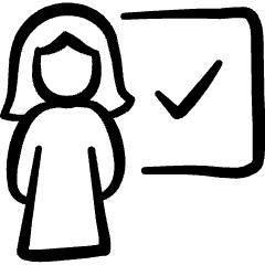 Teacher Female Woman Check Correct Icon from Freehand Set