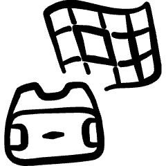 Simulation Learning Virtual Reality Race Car Icon from Freehand Set