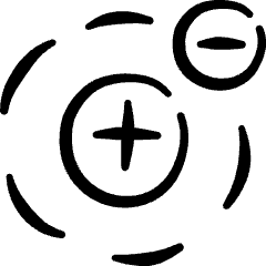 Science Atom Positive Negative Icon from Freehand Set