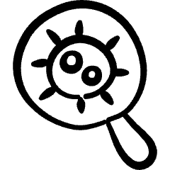 Science Bacteria Magnifier Icon from Freehand Set