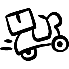 Delivery Person Motorcycle Icon from Freehand Set