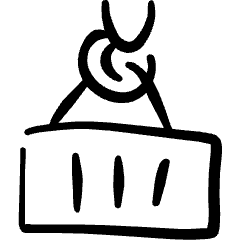 Oversea Shipment Container Hook Icon from Freehand Set