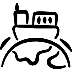 Oversea Shipment Global Boat Icon from Freehand Set