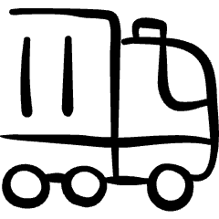 Oversea Shipment Truck Icon from Freehand Set