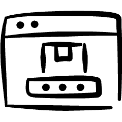 Shipment Online Monitor Icon from Freehand Set