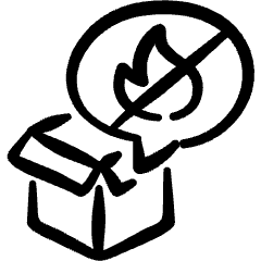 Shipment Package No Flamable Icon from Freehand Set