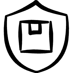 Shipment Package Protection Shield Icon from Freehand Set