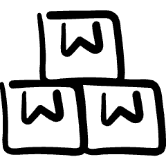 Shipment Package Stack Icon from Freehand Set