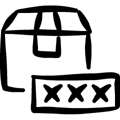 Shipment Package Tracking Number Icon from Freehand Set