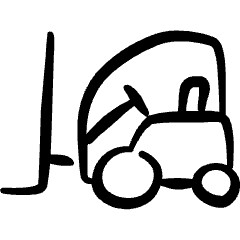 Warehouse Truck Forklift Icon from Freehand Set