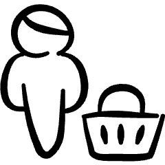 Shopping Basket Man Icon from Freehand Set