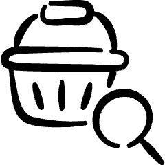 Shopping Basket Search Icon from Freehand Set