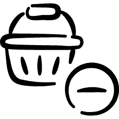 Shopping Basket Subtract Icon from Freehand Set