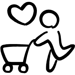 Shopping Cart Trolley Man Icon from Freehand Set