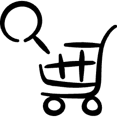 Shopping Cart Trolley Seach Icon from Freehand Set
