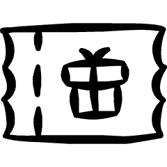 Coupon Gift Icon from Freehand Set