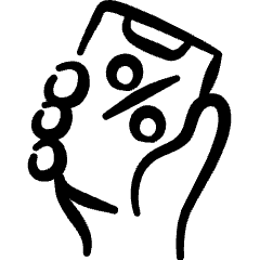 Discount Percent Smartphone Icon from Freehand Set