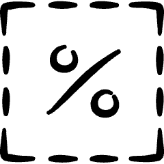 Discount Percent Square Dash Icon from Freehand Set
