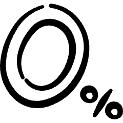 Discount Zero Percent Icon from Freehand Set