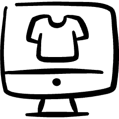 E Commerce Apparel Monitor Icon from Freehand Set