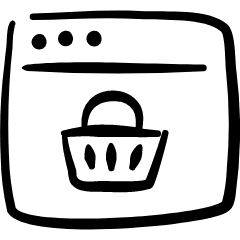 E Commerce Basket Browser Icon from Freehand Set