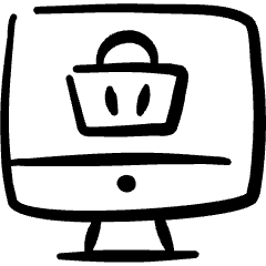 E Commerce Basket Monitor Icon from Freehand Set