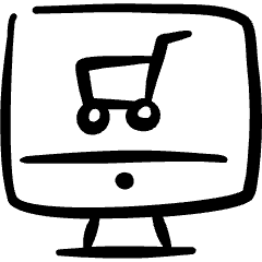 E Commerce Cart Monitor Icon from Freehand Set