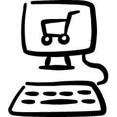 E Commerce Cart Monitor Keyboard Icon from Freehand Set