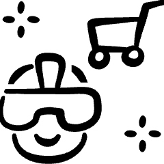 E Commerce Cart Vr Icon from Freehand Set