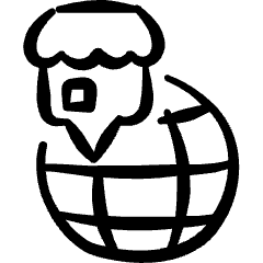 E Commerce Global Location Icon from Freehand Set
