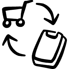 Mobile Shopping Cart Exchange Icon from Freehand Set