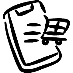 Mobile Shopping Cart Icon from Freehand Set