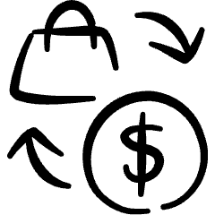 Shopping Bag Cash Back Icon from Freehand Set