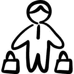 Shopping Bag Man Icon from Freehand Set